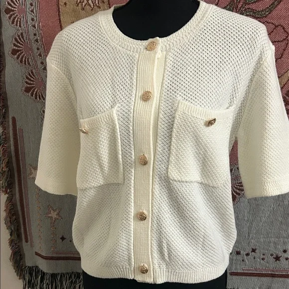 EUC Pretty Garden cream colored cardigan. Size small. - Picture 1 of 4
